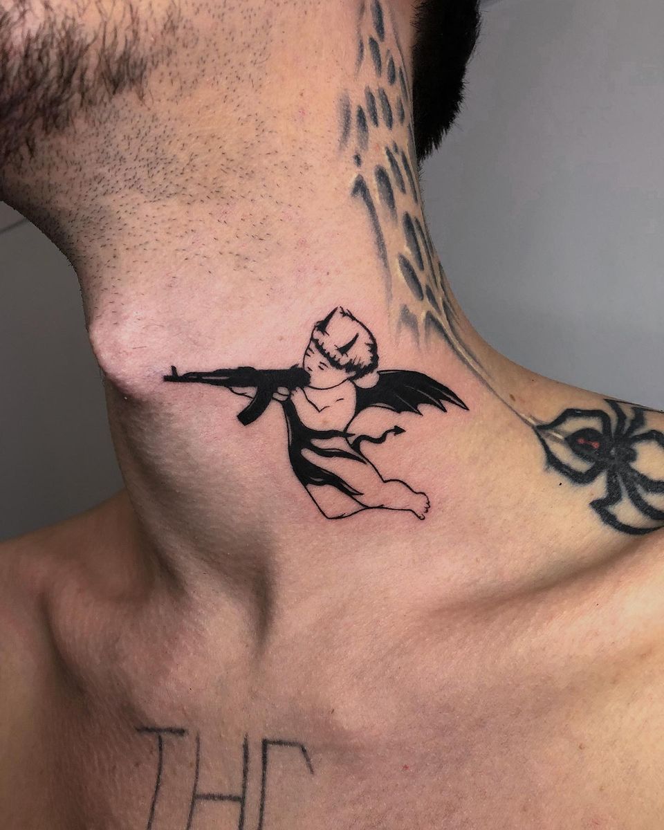 wenn du deinen engel bewaffnen willst dann komm in mein studio 😈 . . . . . #tattooartist #tattoomaster #tattoosketches #